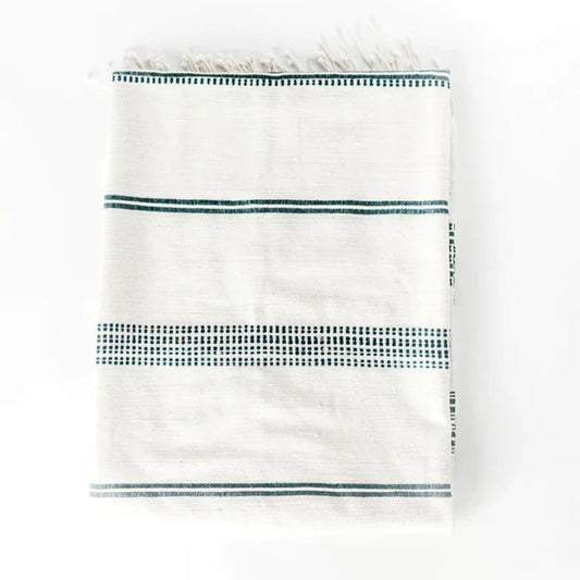 Aden Throw - Natural / Navy