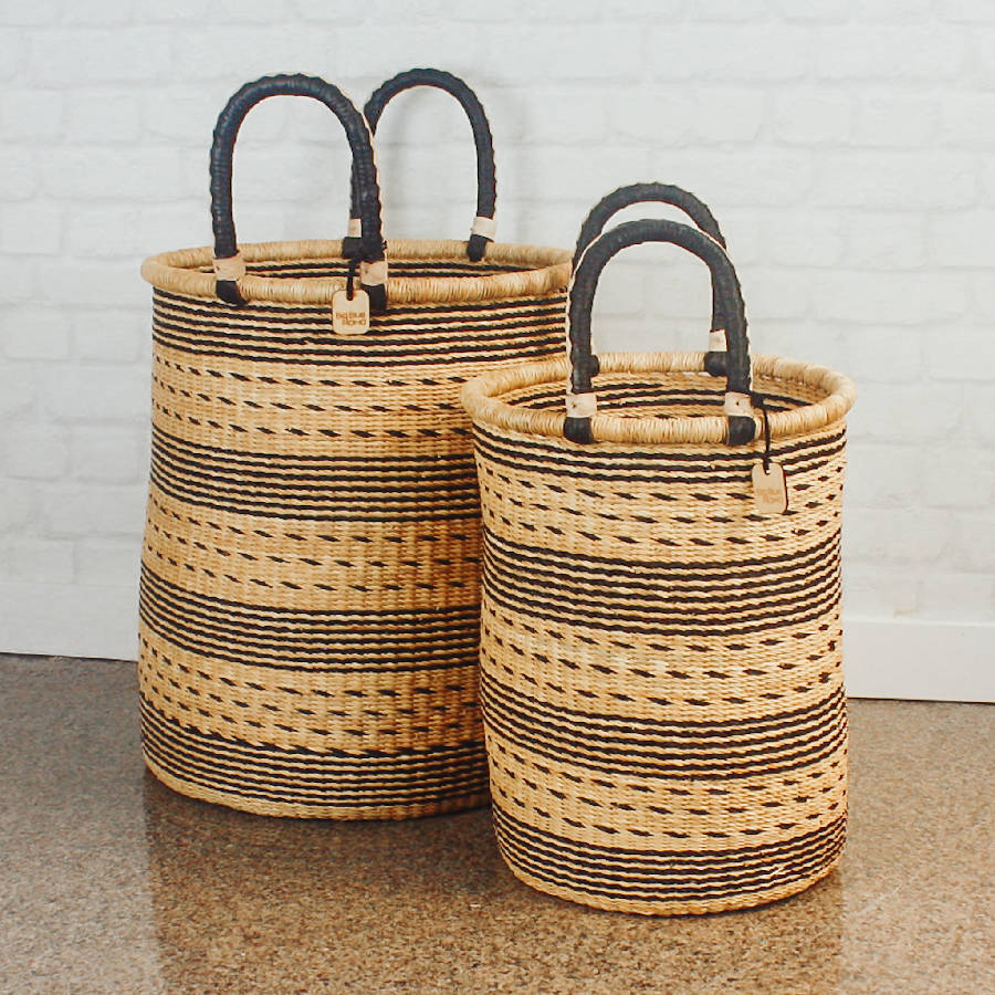 Bolga Baskets - Laundry Hamper Natural Palette