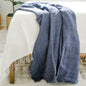 Stone Washed Linen Throw - Navy