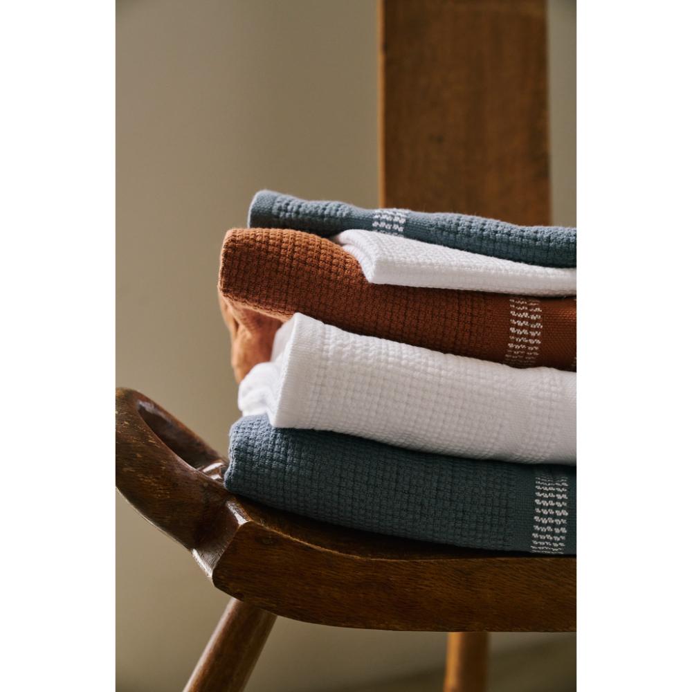 Organic Block Rib Bath Towel - Russet